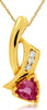 0.48CT DIAMOND & AAA PINK SAPPHIRE 14KT YELLOW GOLD TRILLION CUT & ROUND PENDANT