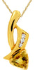 0.48CT DIAMOND & YELLOW SAPPHIRE 14KT YELLOW GOLD TRILLION & ROUND ARROW PENDANT