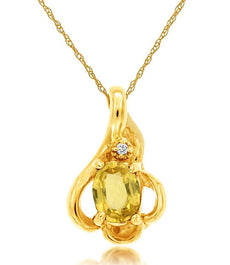 .50CT DIAMOND & AAA YELLOW SAPPHIRE 14KT YELLOW GOLD 3D FLOWER TEAR DROP PENDANT
