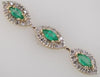 1.03CT DIAMOND & AAA EMERALD 14KT YELLOW GOLD MARQUISE & ROUND FLOATING PENDANT