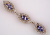 1.08CT DIAMOND & AAA TANZANITE 14K YELLOW GOLD MARQUISE & ROUND FLOATING PENDANT