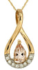 .41CT DIAMOND & AAA MORGANITE 14KT YELLOW GOLD 3D INFINITY LOVE FLOATING PENDANT