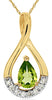 .51CT DIAMOND & AAA PERIDOT 14KT YELLOW GOLD PEAR SHAPE & ROUND INFINITY PENDANT
