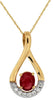 .47CT DIAMOND & AAA RUBY 14KT YELLOW GOLD OVAL & ROUND INFINITY FLOATING PENDANT