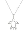 ESTATE .22CT ROUND CUT DIAMOND 14KT WHITE GOLD 3D HAPPY TURTLE FLOATING PENDANT