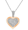 ESTATE .40CT DIAMOND 14KT ROSE GOLD 3D CLASSIC PAVE HEART LOVE PENDANT