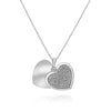 ESTATE .42CT DIAMOND 14KT WHITE GOLD 3D CLASSIC PAVE HEART LOVE PENDANT