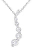 ESTATE .49CT DIAMOND 14KT WHITE GOLD 3D JOURNEY CLASSIC LOVE PENDANT