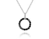 ESTATE .39CT WHITE & BLACK DIAMOND 14KT WHITE GOLD 3D CIRCLE OF LIFE PENDANT