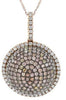 LARGE 3.87CT MULTI COLOR DIAMOND 18K ROSE GOLD CLUSTER CIRCULAR FLOATING PENDANT