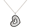 ESTATE .87CT WHITE & BLACK DIAMOND 14KT ROSE GOLD 3D TRIPLE HEART LOVE PENDANT