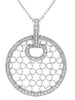 ESTATE .63CT DIAMOND 14KT WHITE GOLD 3D CLASSIC CIRCULAR WEB FUN PENDANT