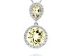 4.82CT DIAMOND & AAA LEMON QUARTZ 14KT WHITE GOLD 3D CIRCULAR TEAR DROP PENDANT