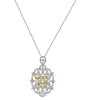 LARGE 2.38CT WHITE & FANCY YELLOW DIAMOND 18K WHITE GOLD FLOWER FLOATING PENDANT