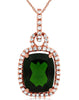 4.70CT DIAMOND & AAA RUSSALITE 14KT ROSE GOLD LOVE KNOT SQUARE FLOATING PENDANT
