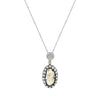 ESTATE 2.06CT ROSE CUT DIAMOND 18KT WHITE & BLACK GOLD 3D OVAL HALO PENDANT