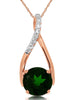 1.50CT DIAMOND & AAA RUSSALITE 14K ROSE GOLD TEAR DROP INFINITY FLOATING PENDANT