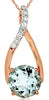 1.2CT DIAMOND & AAA AQUAMARINE 14KT ROSE GOLD 3D ROUND INFINITY FLOATING PENDANT