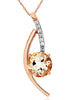 1.65CT DIAMOND & AAA MORGANITE 14KT ROSE GOLD SEMI INFINITY FUN FLOATING PENDANT