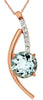 ESTATE 1.20CT DIAMOND & AAA AQUAMARINE 14K ROSE GOLD ROUND INFINITY LOVE PENDANT