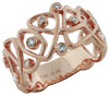 WIDE .18CT DIAMOND 14K ROSE GOLD HANDCRAFTED MULTI SHAPE ETOILE ANNIVERSARY RING