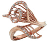 ESTATE WIDE .33CT DIAMOND 14KT ROSE GOLD 3D CLASSIC ORCHID FLOWER FUN RING