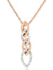 ESTATE .22CT DIAMOND 14KT ROSE GOLD 3D MULTI LEAF JOURNEY FUN FLOATING PENDANT
