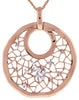 ESTATE 0.28CT DIAMOND 14KT ROSE GOLD 3D CLASSIC CIRCULAR ETOILE WEB FUN PENDANT