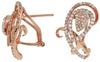 ESTATE WIDE 1.0CT DIAMOND 14K ROSE GOLD PAVE MULTI LEAF CLIP ON HANGING EARRINGS