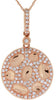 ESTATE .40CT DIAMOND 14KT ROSE GOLD 3D CIRCULAR CLASSIC FUN FLOATING PENDANT
