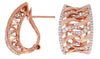 ESTATE WIDE .80CT DIAMOND 14KT ROSE GOLD 3D MULTI ROW LOVE KNOT CLIP ON EARRINGS