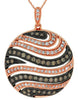 0.75CT WHITE & CHOCOLATE FANCY DIAMOND 14KT ROSE GOLD MULTI ROW CIRCULAR PENDANT