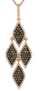 1.04CT WHITE & CHOCOLATE FANCY DIAMOND 14K ROSE GOLD CLUSTER CHANDELIER PENDANT