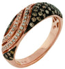 .56CT WHITE & CHOCOLATE FANCY DIAMOND 14KT ROSE GOLD MULTI ROW ANNIVERSARY RING