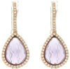 ESTATE 3.67CT DIAMOND & AAA AMETHYST 14K ROSE GOLD 3D TEAR DROP HANGING EARRINGS