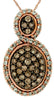 .50CT WHITE & MOCHA DIAMOND 14KT ROSE GOLD CLUSTER DOUBLE OVAL INFINITY PENDANT
