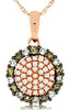 .38CT WHITE & CHOCOLATE FANCY DIAMOND 14KT ROSE GOLD CLUSTER FLOWER FUN PENDANT