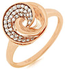 ESTATE .16CT DIAMOND 14KT ROSE GOLD 3D MULTI ROW LOVE KNOT CIRCULAR FUN RING