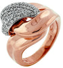 ESTATE WIDE .58CT DIAMOND 14KT ROSE GOLD 3D CLASSIC HEART LOVE KNOT FUN RING