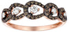 ESTATE .49CT WHITE & MOCHA DIAMOND 14KT ROSE GOLD 3D HORSE SHOE FUN LUCKY RING