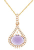 1.28CT DIAMOND & AAA AMETHYST 14KT ROSE GOLD OVAL & ROUND TEAR DROP LOVE PENDANT