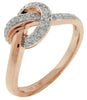 ESTATE .25CT DIAMOND 14KT ROSE GOLD 3D CLASSIC LOVE KNOT FUN RING