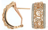 ESTATE WIDE .60CT DIAMOND 14KT ROSE GOLD OPEN FILIGREE CLIP ON HANGING EARRINGS