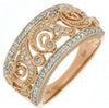 ESTATE WIDE .36CT DIAMOND 14KT ROSE GOLD 3D OPEN FILIGREE FUN ANNIVERSARY RING