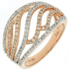 ESTATE WIDE .53CT DIAMOND 14KT ROSE GOLD 3D MULTI ROW WAVE CLASSIC FUN RING