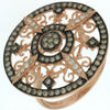 LARGE .77CT WHITE & MOCHA DIAMOND 14K ROSE GOLD CIRCULAR BUTTERFLY FILIGREE RING