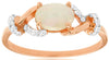 ESTATE .62CT DIAMOND & AAA OPAL 14K ROSE GOLD 3D OVAL & ROUND LOVE KNOT FUN RING