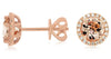 ESTATE 1.61CT DIAMOND & AAA MORGAINTE 14KT ROSE GOLD 3D ROUND HALO STUD EARRINGS