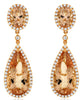 LARGE 13.35CT DIAMOND & AAA MORGANITE 14KT ROSE GOLD PEAR SHAPE & ROUND EARRINGS