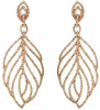ESTATE LARGE 1.60CT DIAMOND 14K ROSE GOLD 3D CLASSIC MULTI LEAF HANGING EARRINGS